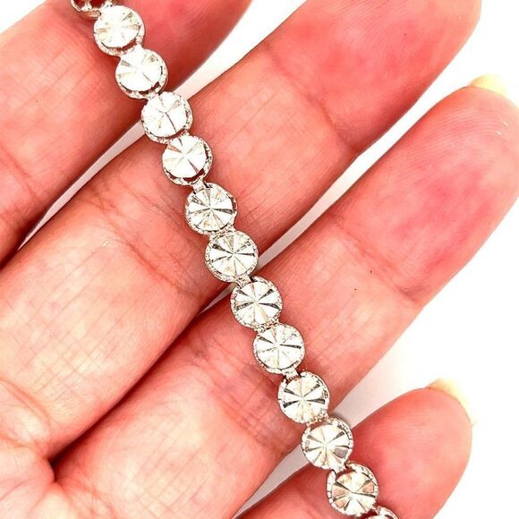 Silver 925 Circle Link Bracelet - Picture 2 of 4